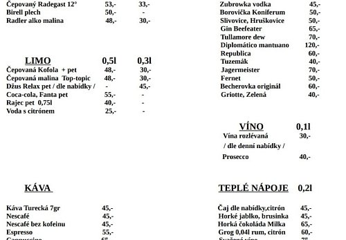 Letní občerstvení u chaty